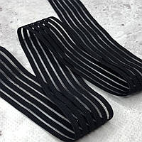 (1 метр) Сетка-резинка для белья матовая 3,5 см - черная
