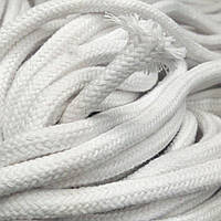 Белый шнур круглый плетеный 1см (хб) хлопчатобумажный