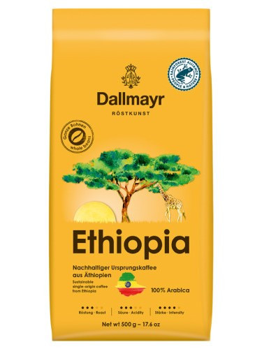 Зернова кава Dallmayr Ethiopia якісна 100% арабіка 500 грамів