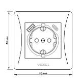 Розетка одинарна із заземленням з USB+USB-C срібний шовк VIDEX BINERA, фото 6