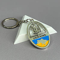 Брелок металл Трезуб Ukraine - серебро