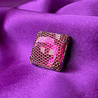 Стразы в цапах пришивные, квадрат 25 мм - розовый