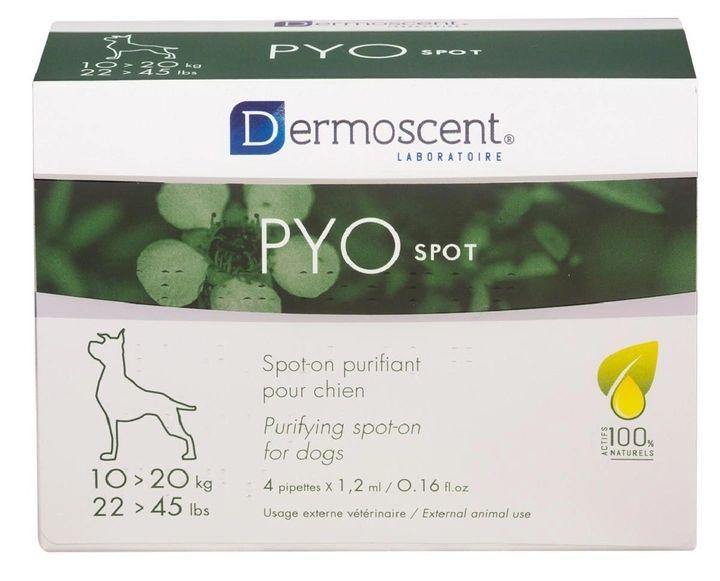 Dermoscent PYOspot or Dogs дерматологічні антибактеріальні краплі на холку для собак 10 - 20 кг, 4 піпетки, фото 1
