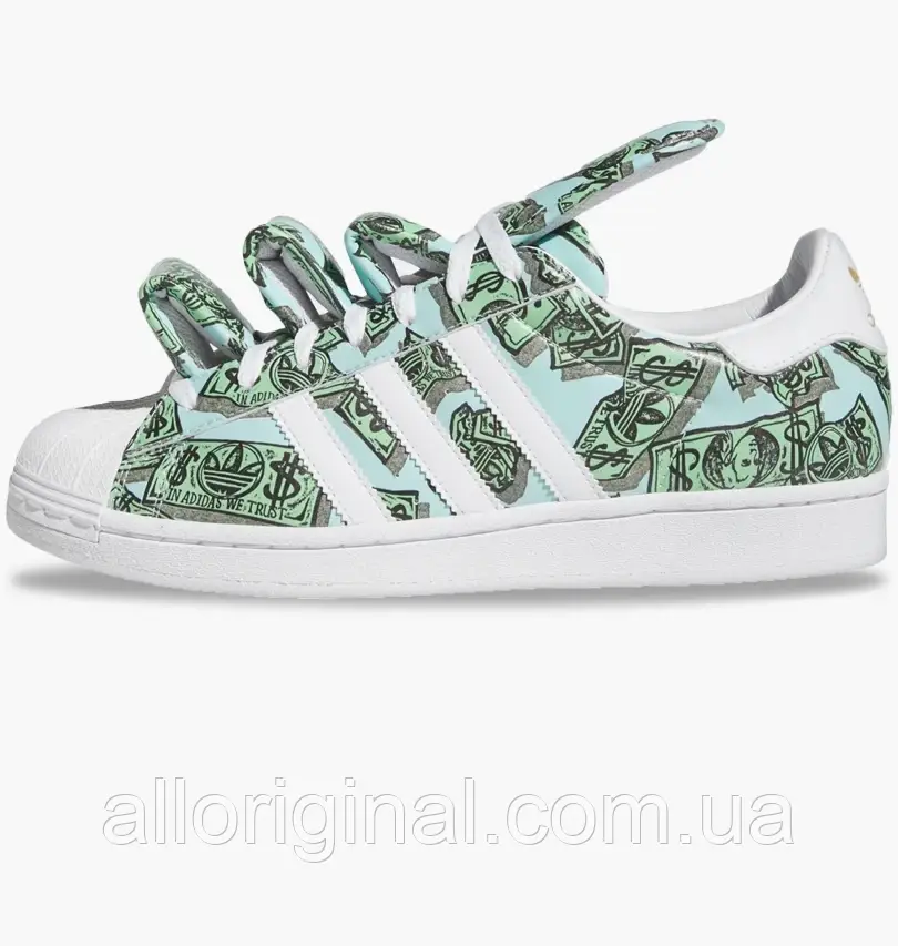 AllOriginal com ua Кросівки Adidas Jeremy Scott Money Print Superstar Shoes White/Light Blue Hp6596 РОЗМІРИ, фото 1