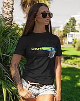 Женская футболка Mishe Принтованная 48 Черный (200095) SB, код: 7951890