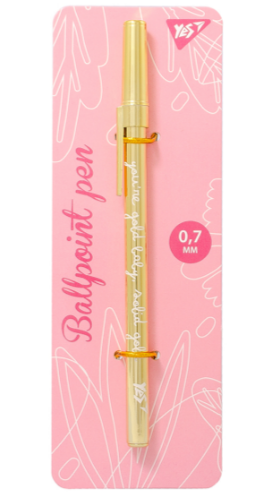 Ручка кулькова "Yes" 411933 "Happy pen", золот.., 1шт/уп, шт, фото 1