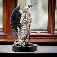 Серия "Символы" Бронзовая статуэтка "Защитник", h-16 cm, Бронза, серебро, золочение