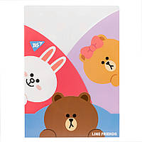 Папка-кутик А4 "Yes" Line Friends, 3 фігурних клапана, 492084, шт