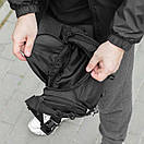 Нагрудна сумка бананка тактична чоловіча Armor поясна з тканини чорна на 6 відділень, фото 7