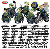 Фигурки военных США 6 шт + оружие и аксессуары (солдатики для LEGO)