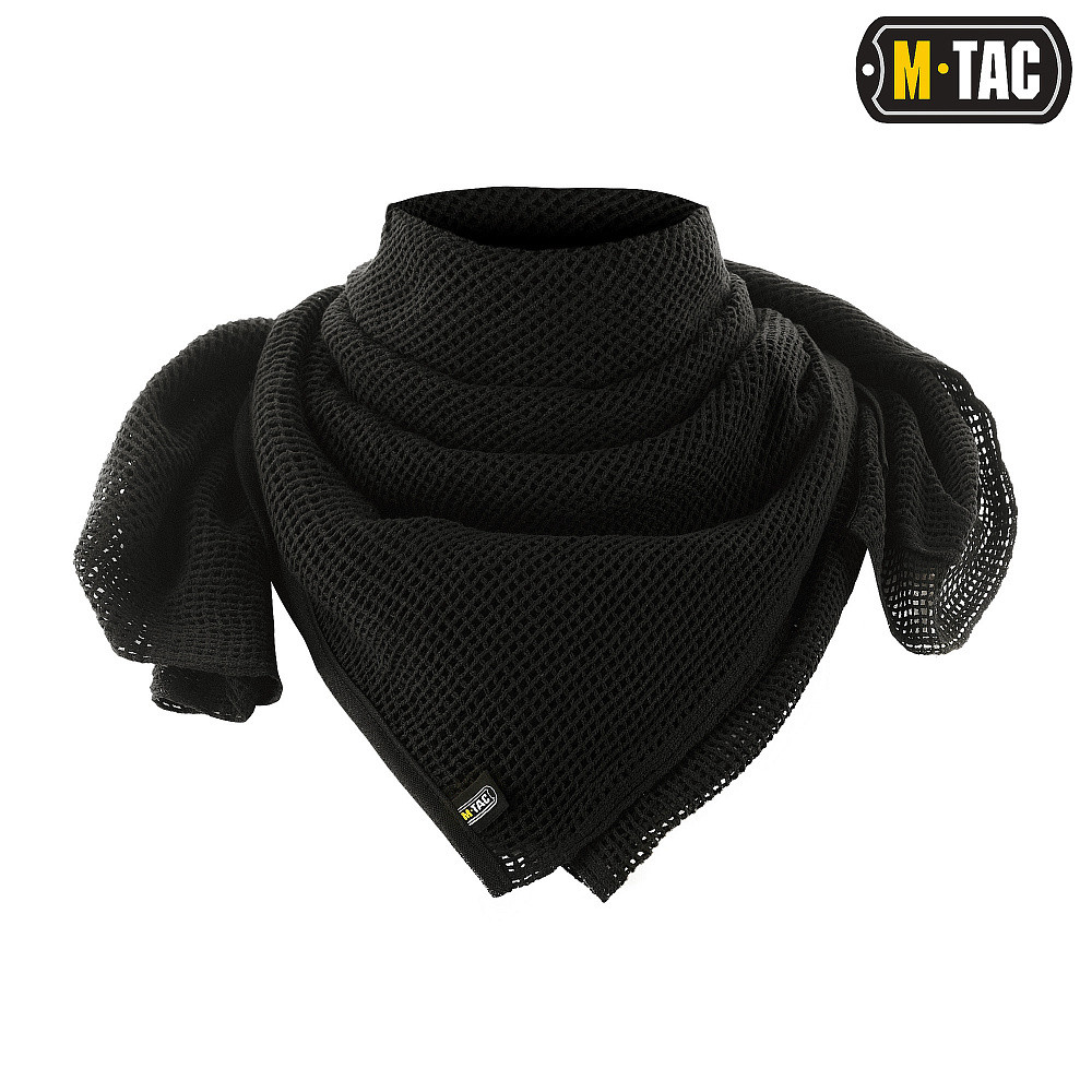 M-Tac шарф-сітка Black, багатофункціональна шарф-сітка лицьова, снайперський шемаг, чорна маскувальна сітка
