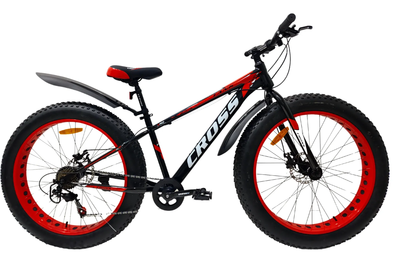 Велосипед 26*4" Tank 2024 Рама-15" black-red