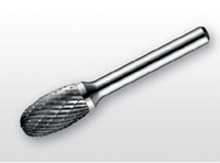 Борфреза твердосплавний тип E (овальна), 3.0 мм, хвостовик 3 мм перехресна насічка