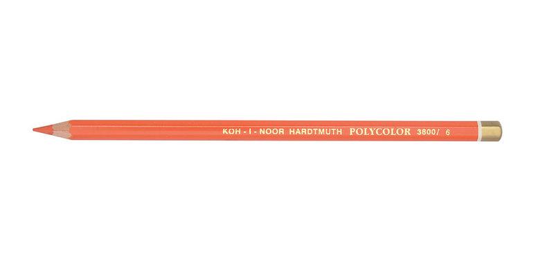 Олівець художній "Kooh-i-Noor" POLYCOLOR 3800/6 vermillion red/вермильон червоний, шт
