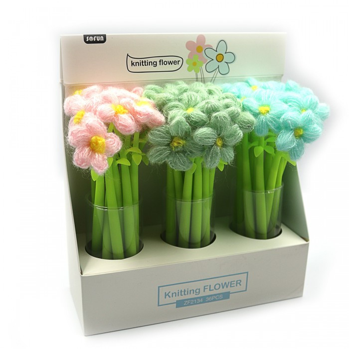 IMG7865 Ручка детск.силикон. син."Flowers",mix, 36шт/этикетка, шт, фото 1