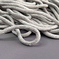 Шнур хлопковый плетеный с сердечником 5 мм - светло серый