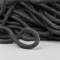 Шнур хлопковый плетеный с сердечником 5 мм - темно серый