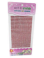 Стрази самоклеючі 3мм Червоні ( 1000 шт на планшетці), 4-157