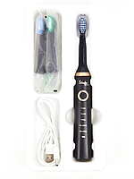 Электрическая зубная щетка Shuke с 4-мя насадками Черная Techo