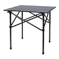 Туристический квадратный стол для кемпинга, Разскладной алюминиевый столик для пикника Черный