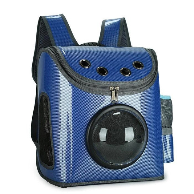 Рюкзак для перенесення тварин CosmoPet CP-20 для котів і собак Blue Carbon