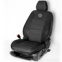 Чехлы на сиденье Volkswagen Jetta USA экокожа + ткань с логотипом