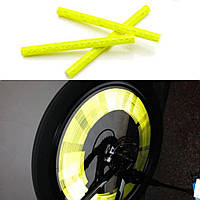Светоотражающие трубки на спицы для велосипеда Flickers салатовые