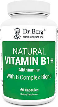 Натуральный витамин B1 премиум-класса Berg's Vitamin B1+ 60 капсул