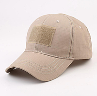 Бейсболка с велкро панелью рип-стоп, песчаная,тактическая кепка,тактическая кепка,мужская тактическая кепка