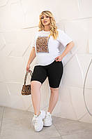 Жіноча футболка з леопардовим принтом "Jungle" оптом <unk> Батал