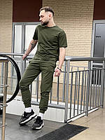 Летний комплект мужской Loud футболка + брюки хаки двунитка
