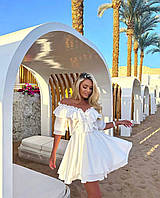 Жіноча легка сукня шифон Мод: 5_6/0073/0 вільного крою з пишною спідничкою (42-46 оверсайз розмір) розовый