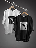 Футболка Puma черная,мужская футболка, футболка, футболка с принтом брендовая, однотонная футболка пума