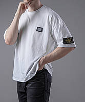 Футболка Stone Islan черная,мужская футболка футболка брендовая однотонная футболка стон исланд стоник