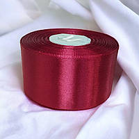Стрічка атласна 5 см. темно червона Бургунд (за 1 метр) А5-86