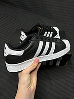 Superstar кожаные кроссовки adidas black, Женские адидас суперстар кеды