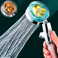 Душова насадка турболійка Turbocharged Shower Head 360 градусів функція екномії води турбо лійка для душу турболейка