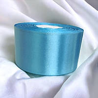 Стрічка атласна 5 см. небесно Блакитна (за 1 метр), А5-200