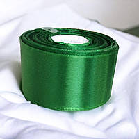 Стрічка атласна 5 см. Зелена (за 1 метр), А5-19