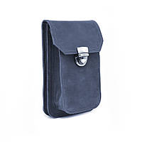 Кожаная сумка чехол на пояс Темно-синяя TARWA RK-2091-3md 15 × 2 × 10 US, код: 7005551