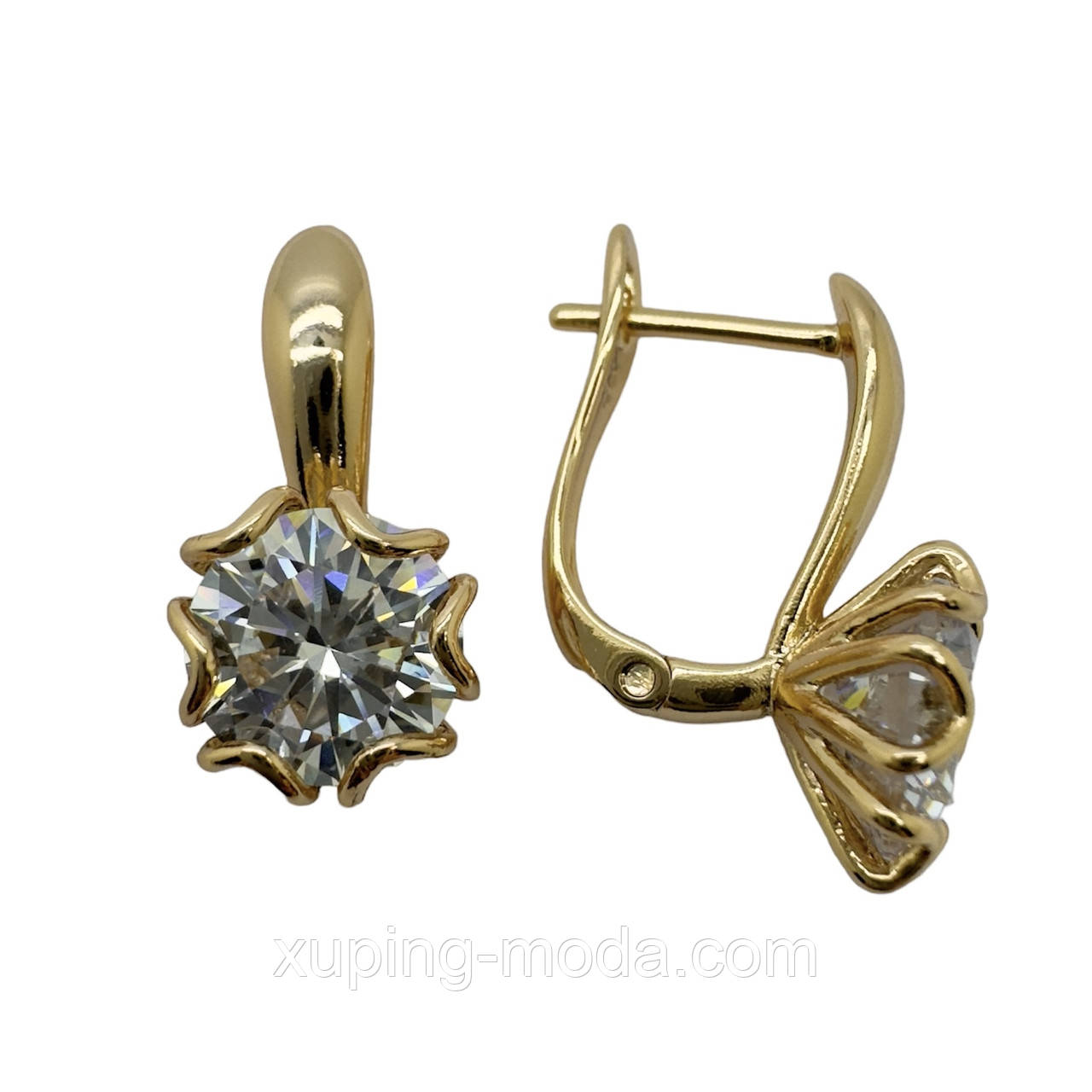 Сережки  xuping. 20х8 мм. 18 к, фото 1