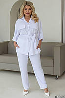 Батальный женский костюм 2-ка(рубашка+штаны), р: 50-52, 54-56, 58-60 ( Г 1063/327) Белый, 50/52