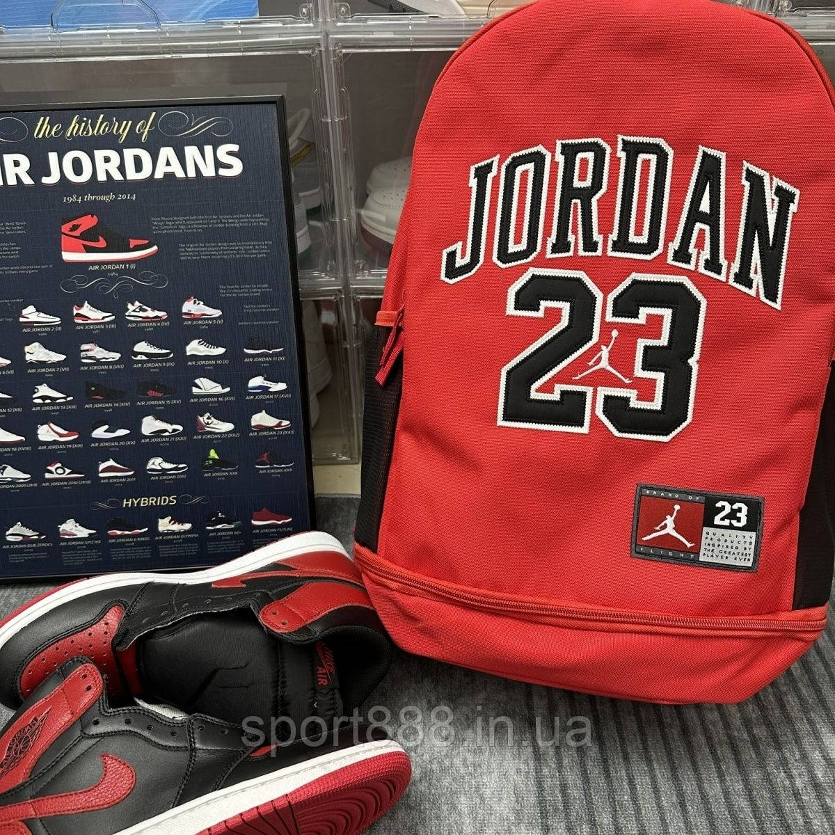 Рюкзак червоний Джордан JORDAN Backpack 23 спортивний баскетбольний шкільний Червоний