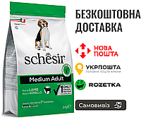 Сухой монопротеиновый корм Schesir Dog Medium Adult Lamb для взрослых собак средних пород, ягненок 3 кг