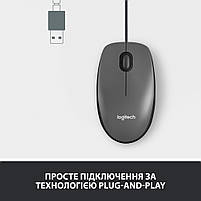 Мишка Logitech M100 USB Black (910-006652), фото 4