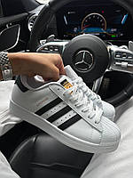 Adidas superstar white классические адидас женские супер стар, Кроссовки кожаные женские адидас Superstar