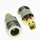 Перехідник ВЧ штекер SMA-гніздо N, латунь