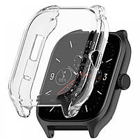 Комплект для годинника Amazfit GTS4 (прозорий чохол + білий ремінець 20 мм), фото 4