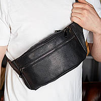 Мужская кожаная бананка Tiding Bag 2354