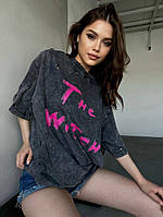 Женская футболка с принтом лазер принт рвагка стиль тай-дай варенка рванка фабричная отличного качества
